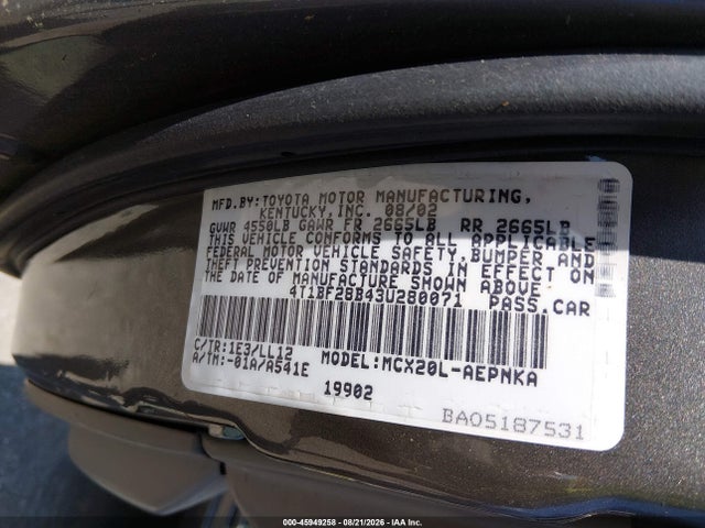 2003 Toyota Avalon Xl მანქანა იყიდება აუქციონზე, vin: 4T1BF28B43U280071, აუქციონის ნომერი: 45949258