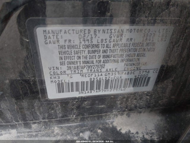 3N1AB7AP7HY279762 Nissan SENTRA SV