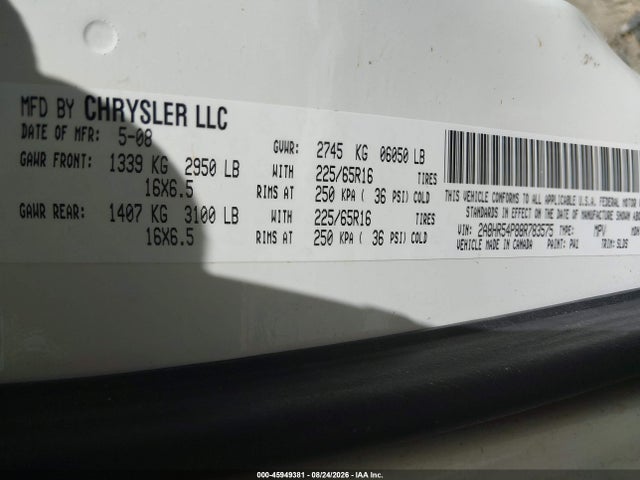 45949381 :رقم المزاد ، 2A8HR54P88R783575 vin ، 2008 Chrysler Town & Country Touring مزاد بيع