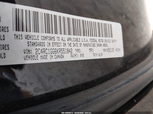 2C4RC1GG6KR551842 Chrysler Pacifica Limited