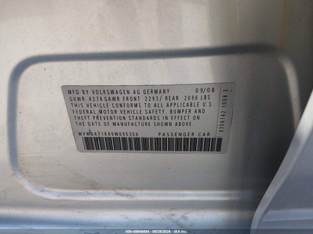 Aukcja sprzedaży 2009 Volkswagen Rabbit S, vin: WVWDA71K49W095356, numer aukcji: 45949494