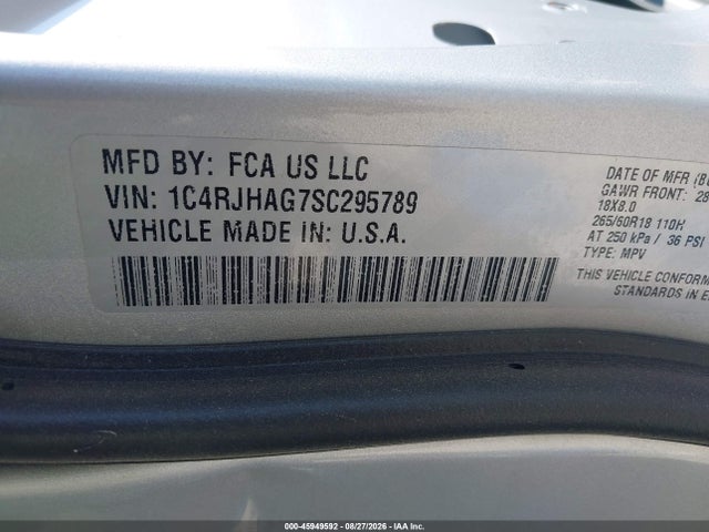 2025 Jeep Grand Cherokee Altitude 4x4 მანქანა იყიდება აუქციონზე, vin: 1C4RJHAG7SC295789, აუქციონის ნომერი: 45949592