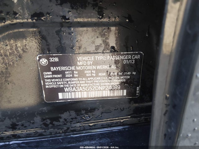 Продажа на аукционе авто 2013 Bmw 328i, vin: WBA3A5G52DNP24089, номер лота: 45949604