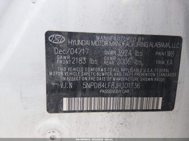 Продаж на аукціоні авто 2018 Hyundai Elantra Value Edition, vin: 5NPD84LF8JH301136, номер лоту: 45949618
