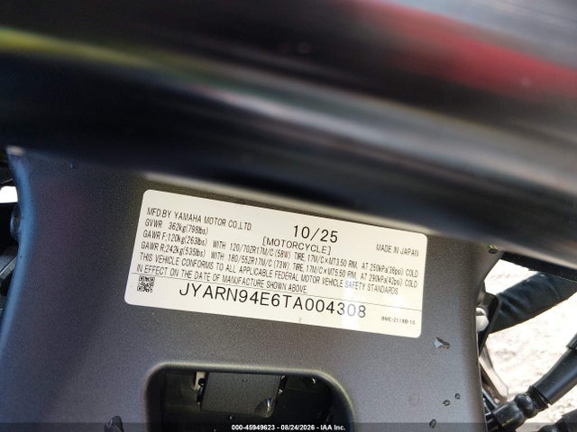Yamaha MT09 2026 JYARN94E6TA004308 Image 10