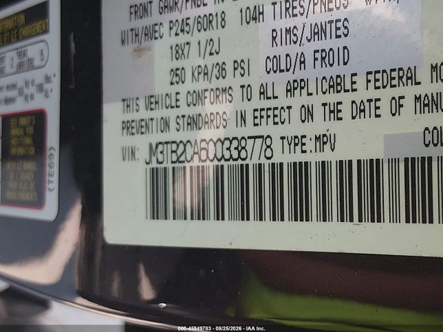 Продажа на аукционе авто 2012 Mazda Cx-9 Touring, vin: JM3TB2CA6C0338778, номер лота: 45949783