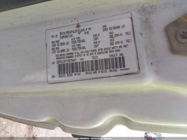 Aukcja sprzedaży 2001 Dodge Ram 1500 St, vin: 3B7HC13Y71M579407, numer aukcji: 45949822