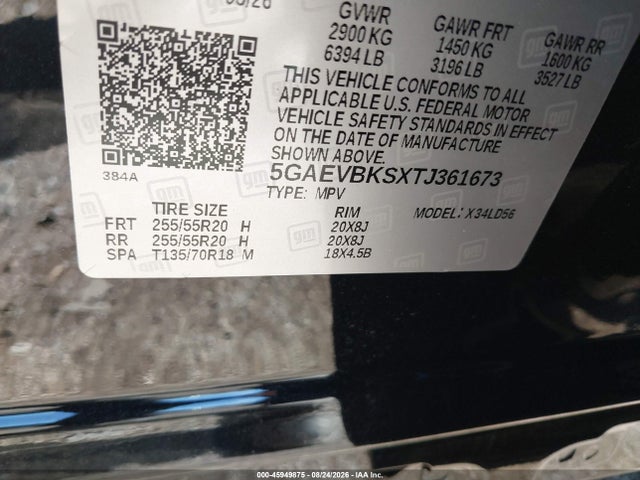 Aukcja sprzedaży 2026 Buick Enclave Sport Touring Fwd, vin: 5GAEVBKSXTJ361673, numer aukcji: 45949875