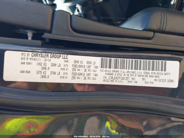 Продажа на аукционе авто 2015 Jeep Grand Cherokee Laredo, vin: 1C4RJEAG7FC681357, номер лота: 45949894