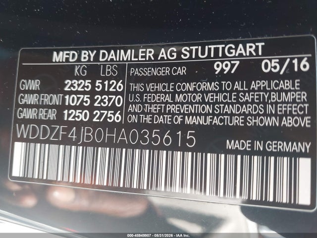 Продажа на аукционе авто 2017 Mercedes-benz E 300, vin: WDDZF4JB0HA035615, номер лота: 45949907