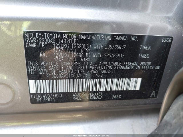 Toyota RAV4 LE 2026 2T36CRAV2TC007923 Image 9
