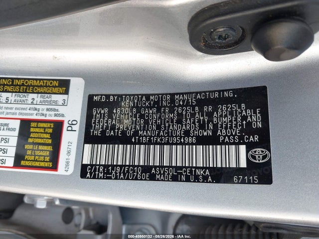 Aukcja sprzedaży 2015 Toyota Camry Le, vin: 4T1BF1FK3FU954986, numer aukcji: 45950132