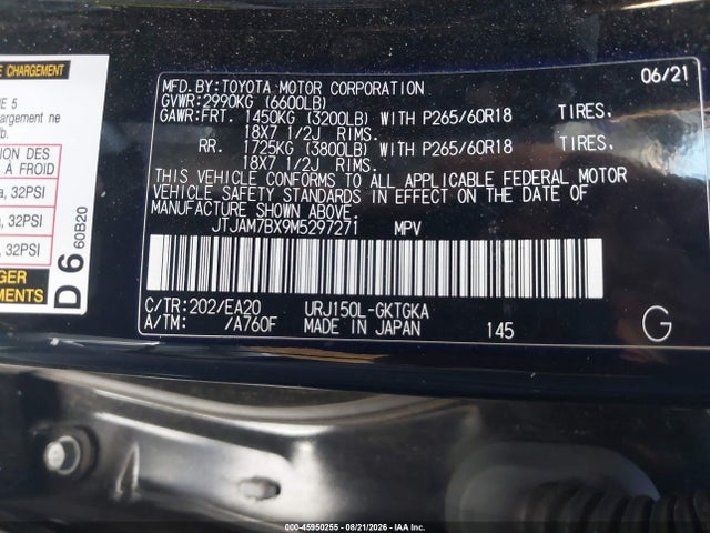 Продаж на аукціоні авто 2021 Lexus Gx 460 Premium, vin: JTJAM7BX9M5297271, номер лоту: 45950255
