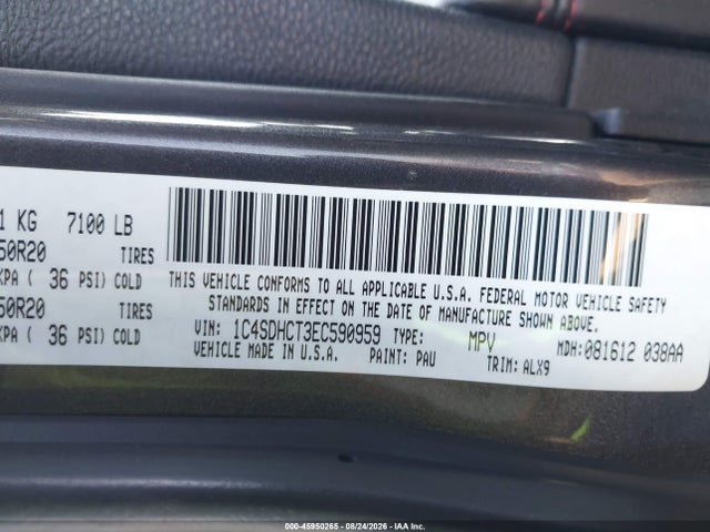 Dodge Durango R/t 2014 1C4SDHCT3EC590959 Image 9