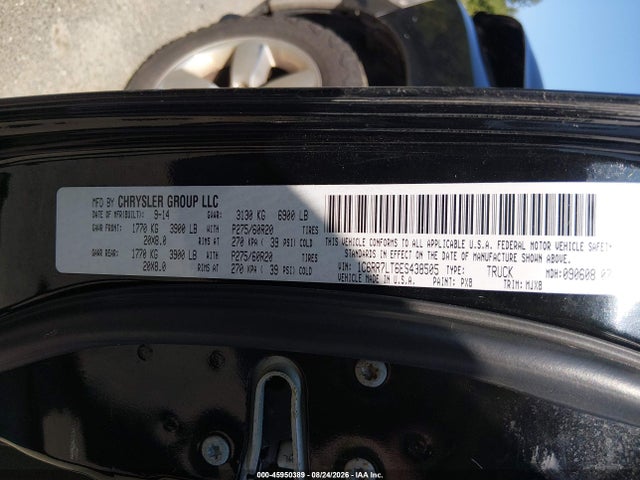 45950389 :رقم المزاد ، 1C6RR7LT6ES438505 vin ، 2014 Ram 1500 Big Horn مزاد بيع