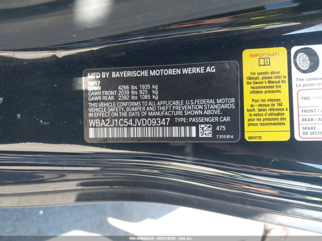 45950435 :رقم المزاد ، WBA2J1C54JVD09347 vin ، 2018 Bmw 230i مزاد بيع