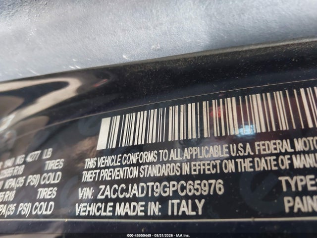 Продажа на аукционе авто 2016 Jeep Renegade Limited, vin: ZACCJADT9GPC65976, номер лота: 45950449