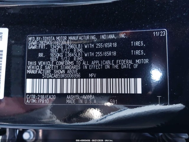 Toyota Grand Highlander Hybrid Xle 2024 5TDACAB59RS006996 Image 9