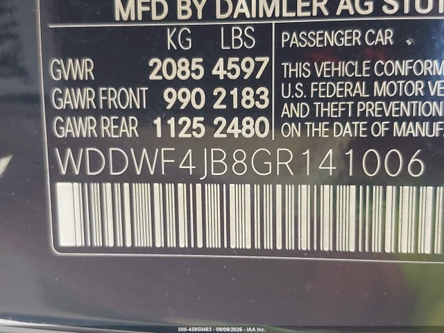 2016 Mercedes-benz C 300 მანქანა იყიდება აუქციონზე, vin: WDDWF4JB8GR141006, აუქციონის ნომერი: 45950463