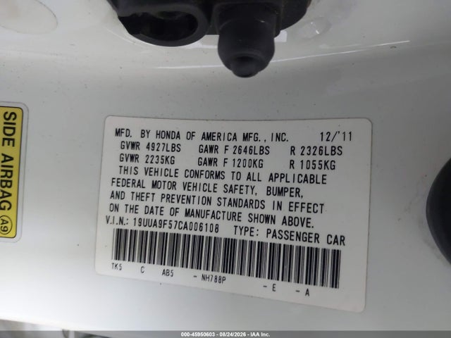 Продаж на аукціоні авто 2012 Acura Tl 3.7, vin: 19UUA9F57CA006108, номер лоту: 45950603