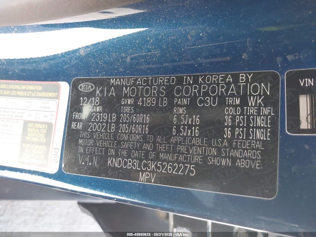 Продаж на аукціоні авто 2019 Kia Niro Lx, vin: KNDCB3LC3K5262275, номер лоту: 45950628