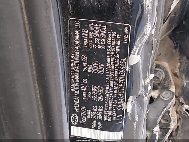 Продажа на аукционе авто 2024 Hyundai Tucson Se, vin: 5NMJACDE2RH396454, номер лота: 45950639