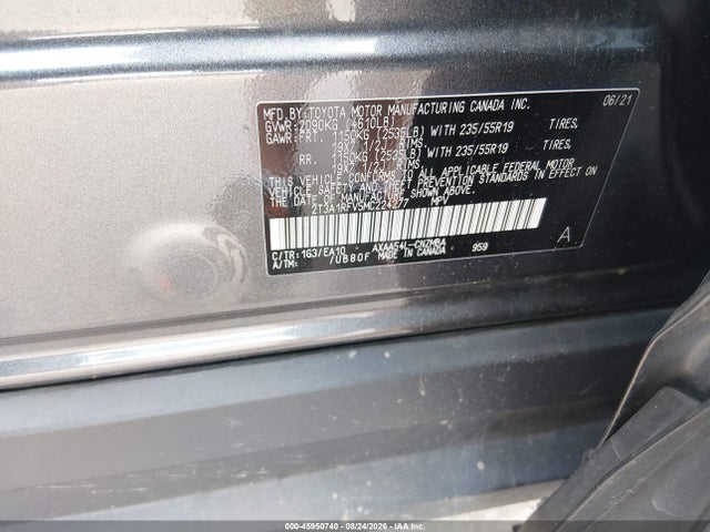 Продажа на аукционе авто 2021 Toyota Rav4 Xle Premium, vin: 2T3A1RFV5MC224277, номер лота: 45950740