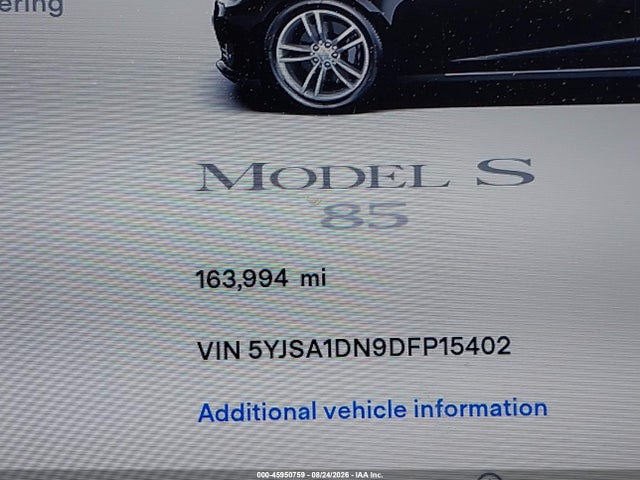 Продажа на аукционе авто 2013 Tesla Model S, vin: 5YJSA1DN9DFP15402, номер лота: 45950759