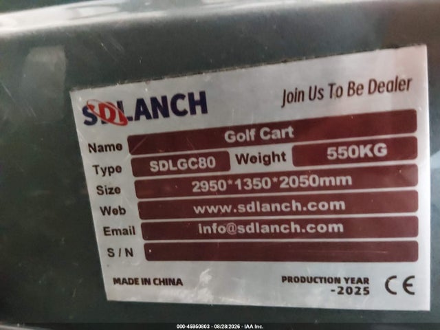 45950803 :رقم المزاد ، HBDH20250924 vin ، 2025 Other Other مزاد بيع