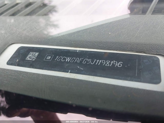2018 Chevrolet Express 2500 Work Van მანქანა იყიდება აუქციონზე, vin: 1GCWGAFG5J1198196, აუქციონის ნომერი: 45950904