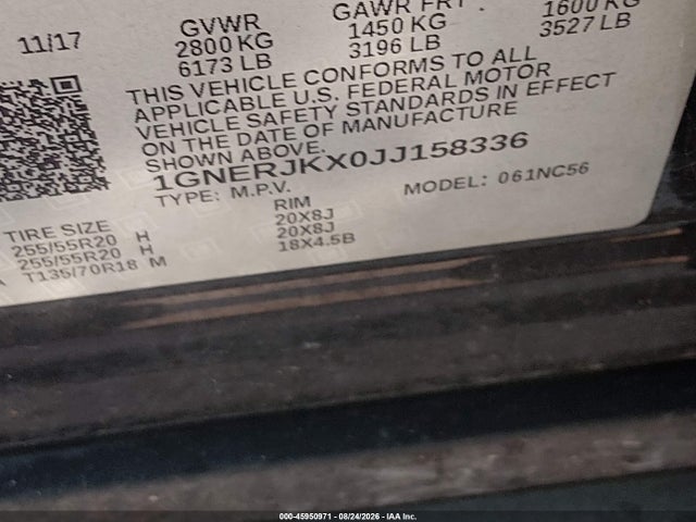 Chevrolet Traverse Rs 2018 1GNERJKX0JJ158336 Image 9
