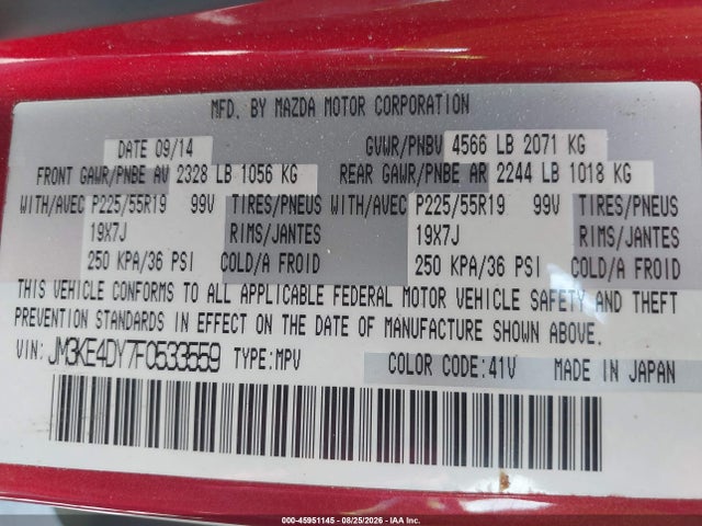 JM3KE4DY7F0533559 Mazda Cx-5 Grand Touring