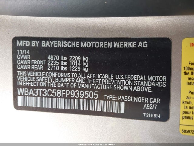 BMW 435i 2015 WBA3T3C58FP939505 Image 9