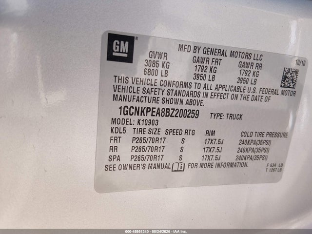 Продажа на аукционе авто 2011 Chevrolet Silverado 1500 Work Truck, vin: 1GCNKPEA8BZ200259, номер лота: 45951340