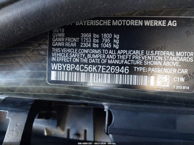 BMW I3 120ah W/range Extender 2019 WBY8P4C56K7E26946 Image 9