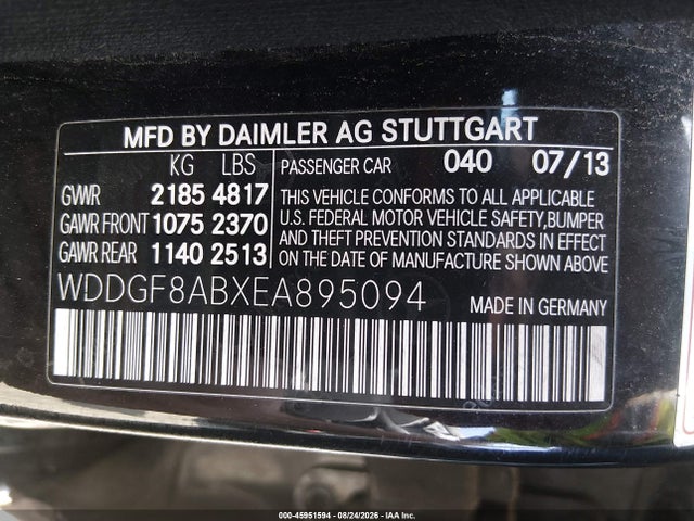 Aukcja sprzedaży 2014 Mercedes-benz C 300 Sport 4matic, vin: WDDGF8ABXEA895094, numer aukcji: 45951594