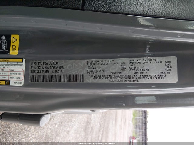 45951643 :رقم المزاد ، 1C4HJXEG1PW545937 vin ، 2023 Jeep Wrangler 4-door Sahara 4x4 مزاد بيع