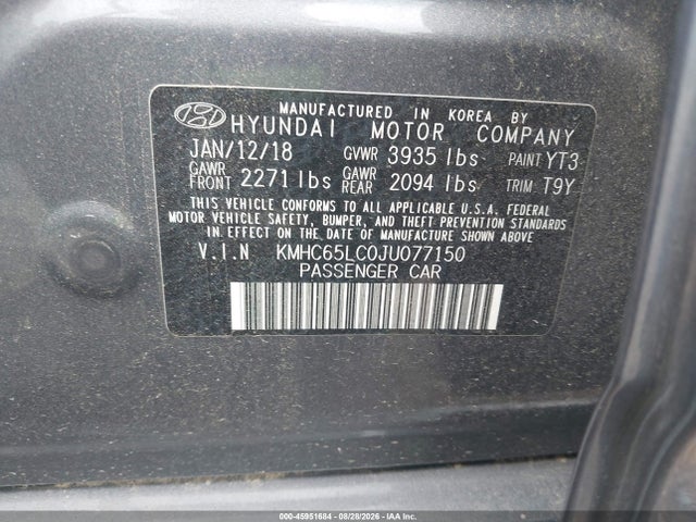 Продажа на аукционе авто 2018 Hyundai Ioniq Hybrid Blue, vin: KMHC65LC0JU077150, номер лота: 45951684