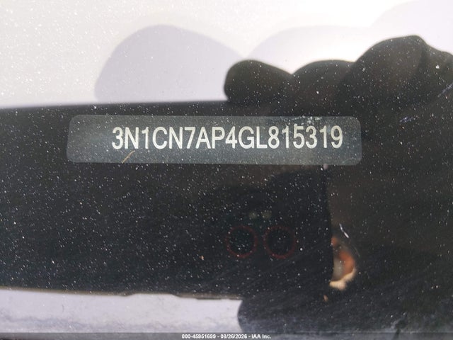 Продаж на аукціоні авто 2016 Nissan Versa 1.6 S/1.6 S+/1.6 Sl/1.6 Sv, vin: 3N1CN7AP4GL815319, номер лоту: 45951699