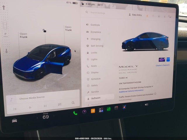 45951905 :رقم المزاد ، 7SAYGDEE6TF432398 vin ، 2026 Tesla Model Y All-wheel Drive/long Range Launch Series/premium All-wheel Drive مزاد بيع