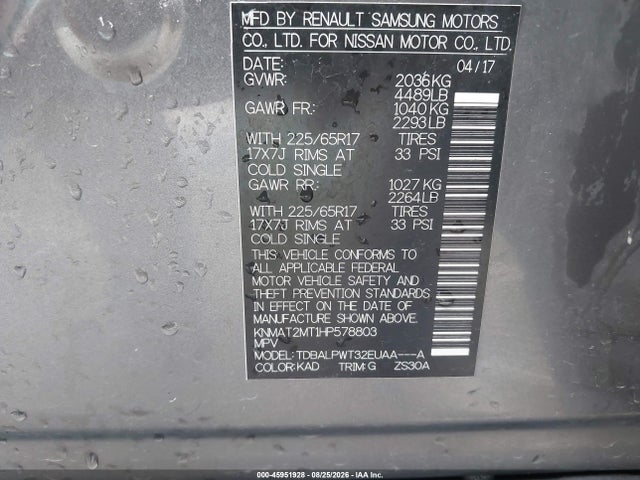 Nissan ROGUE S 2017 KNMAT2MT1HP578803 Image 9
