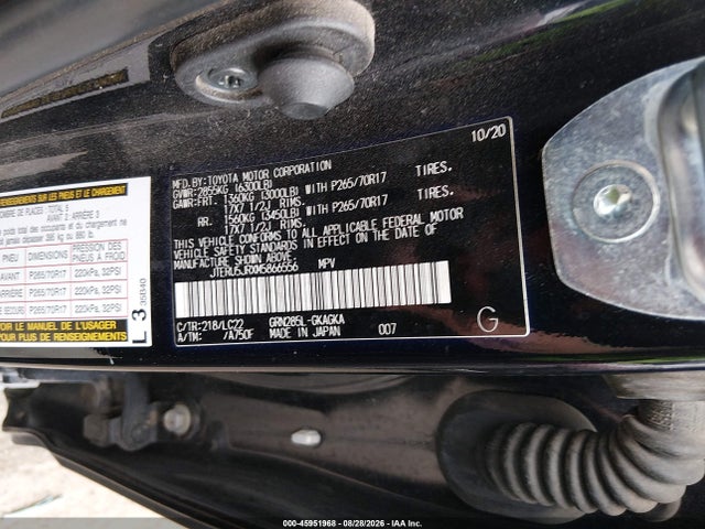 45951968 :رقم المزاد ، JTERU5JRXM5866556 vin ، 2021 Toyota 4runner Trd Off Road Premium مزاد بيع