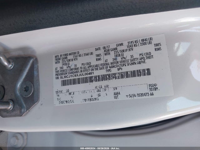 Продажа на аукционе авто 2018 Lincoln Mkc Premiere, vin: 5LMCJ1C9XJUL00481, номер лота: 45952024