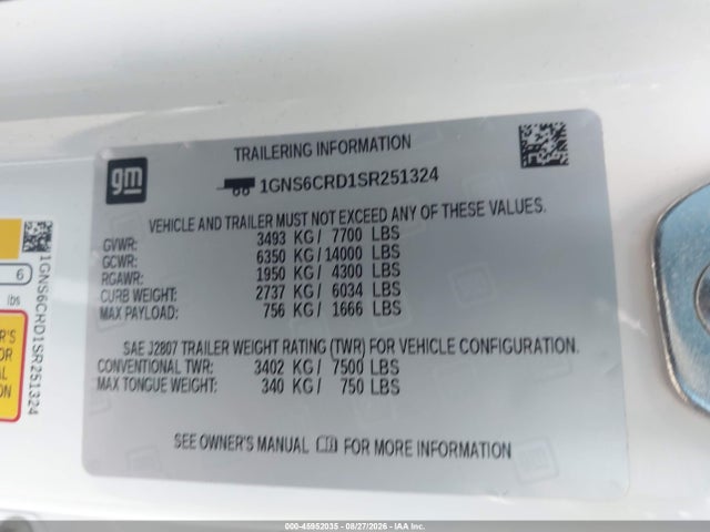 Chevrolet Suburban 4wd Lt 2025 1GNS6CRD1SR251324 Image 9