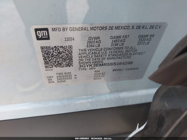 Aukcja sprzedaży 2025 Cadillac Optiq Sport 1 Awd, vin: 3GYK3EMR5SS164288, numer aukcji: 45952037