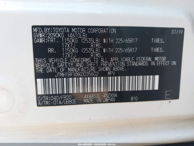 Toyota RAV4 LE 2019 JTMH1RFVXKD035602 Image 9