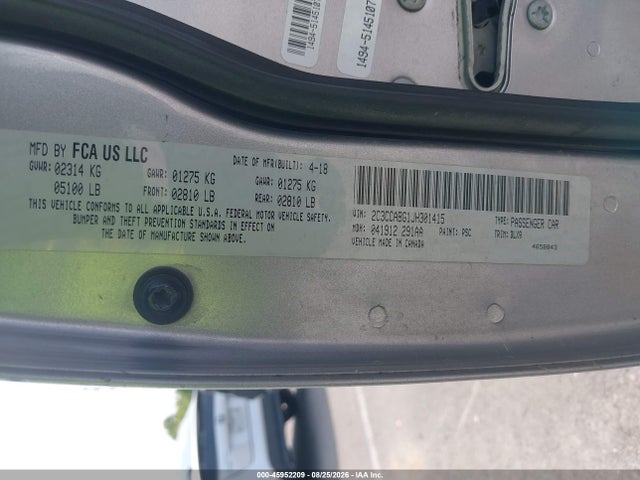 Продаж на аукціоні авто 2018 Chrysler 300 300s, vin: 2C3CCABG1JH301415, номер лоту: 45952209