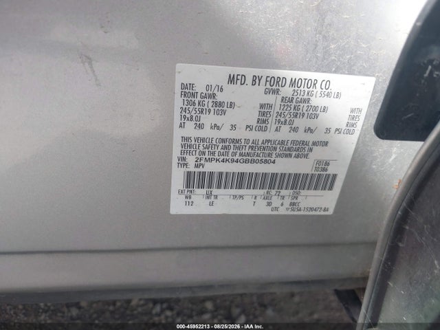 2FMPK4K94GBB05804 Ford Edge Titanium