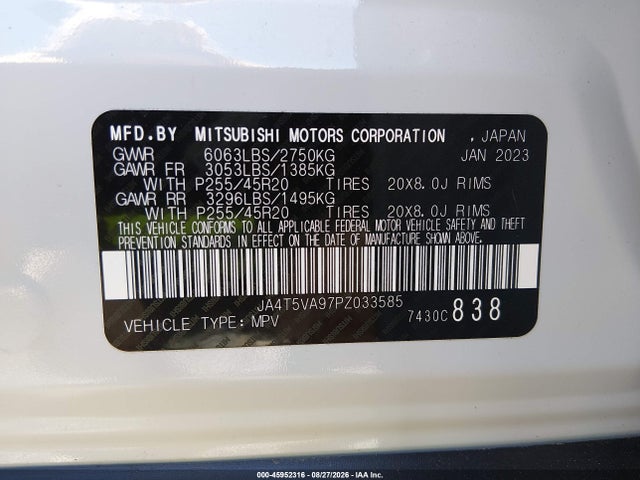 Aukcja sprzedaży 2023 Mitsubishi Outlander Phev 40th Anniversary S-awc/sel S-awc, vin: JA4T5VA97PZ033585, numer aukcji: 45952316