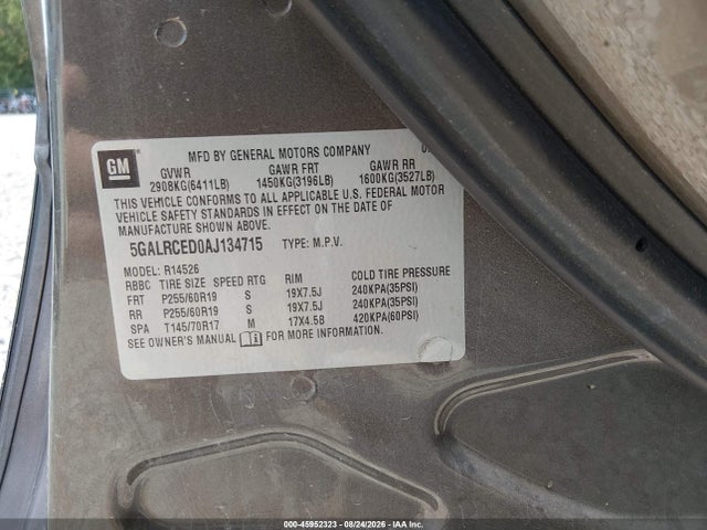 Продаж на аукціоні авто 2010 Buick Enclave 2xl, vin: 5GALRCED0AJ134715, номер лоту: 45952323